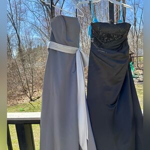 Elegant Gray Strapless Dress